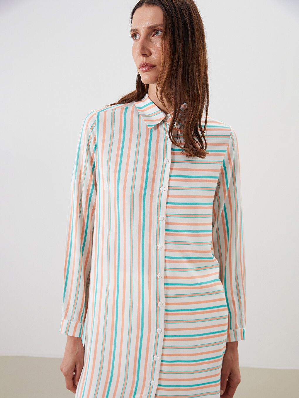 Striped Women's Shirt Tunic-2