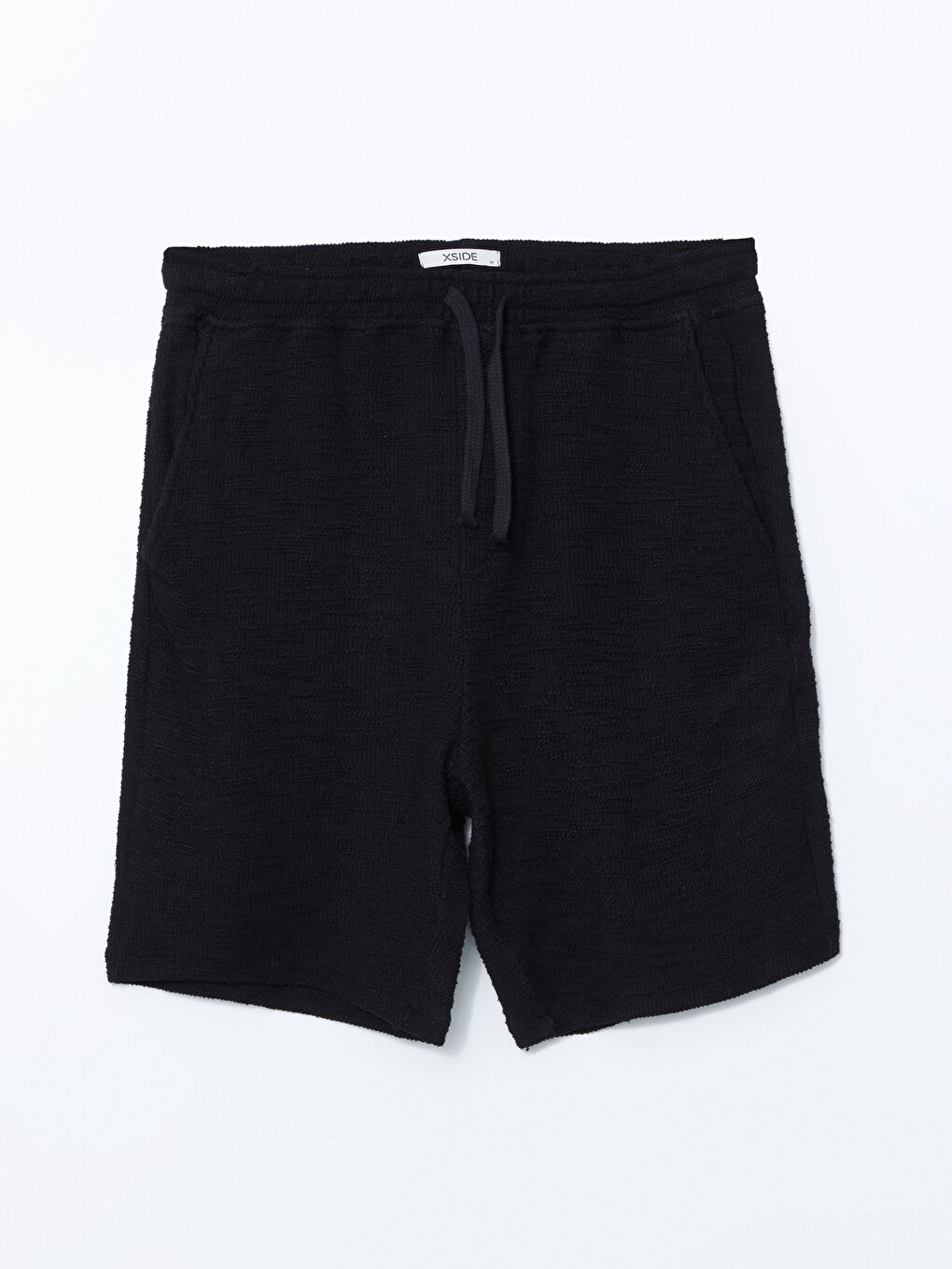 Siyah Standart Kalıp Erkek Bermuda Şort-4