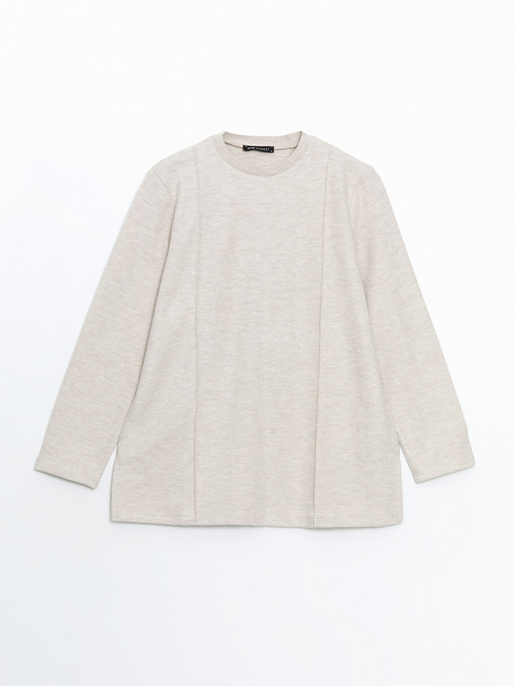 Bej Bisiklet Yaka Kadın Tunik-4