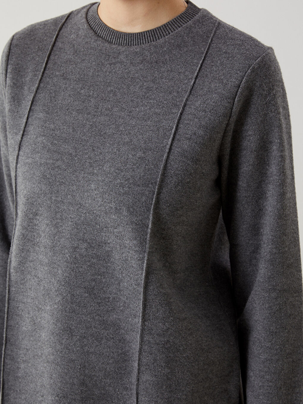 Antrasit Bisiklet Yaka Kadın Tunik-2