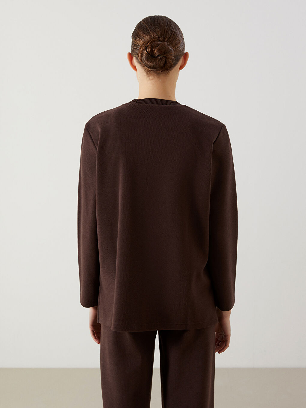 Kahverengi Bisiklet Yaka Kadın Tunik-3