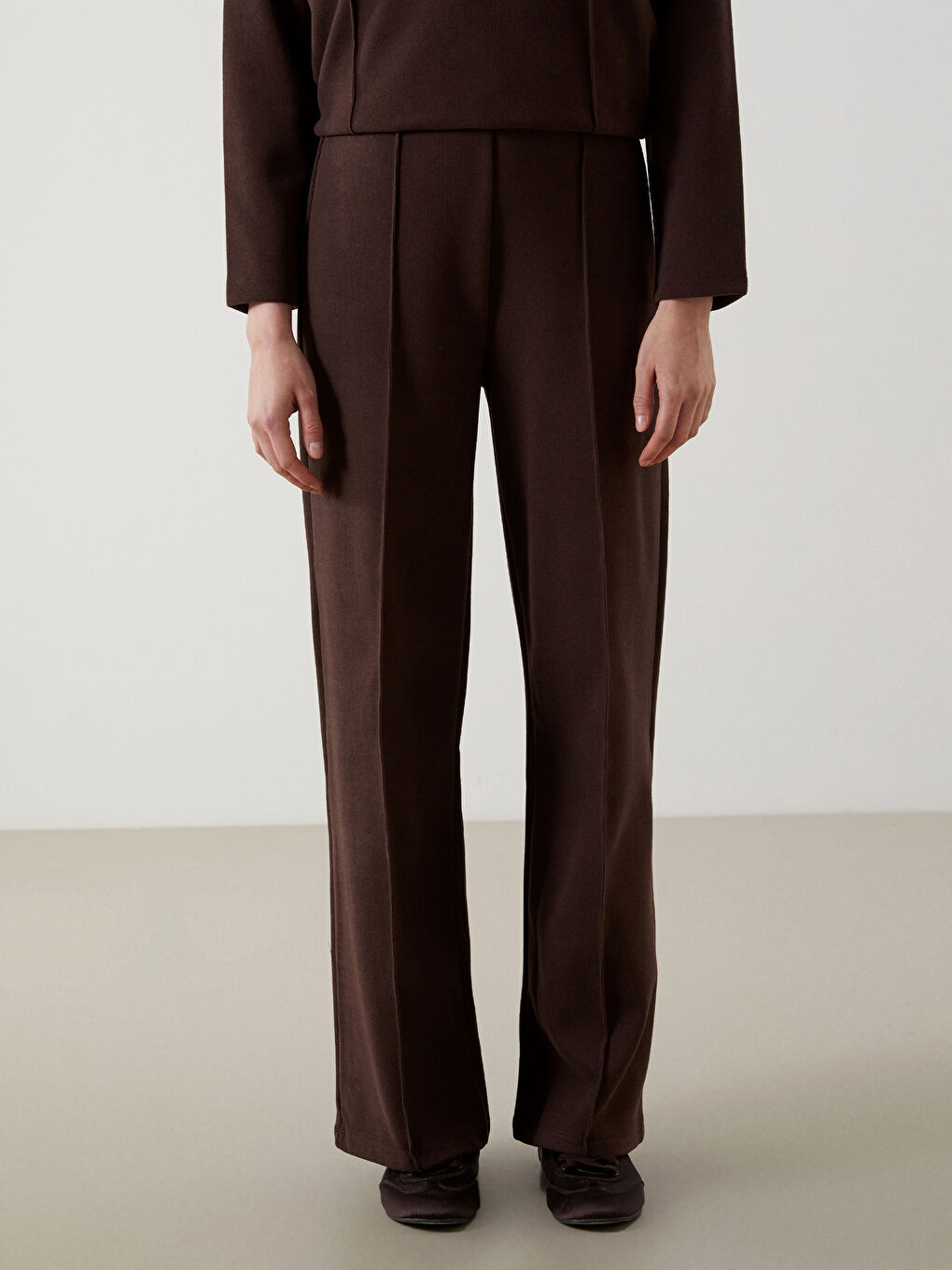 Wide Leg Women Trousers With Elastic Waist -S5LR27Z8-D2N
