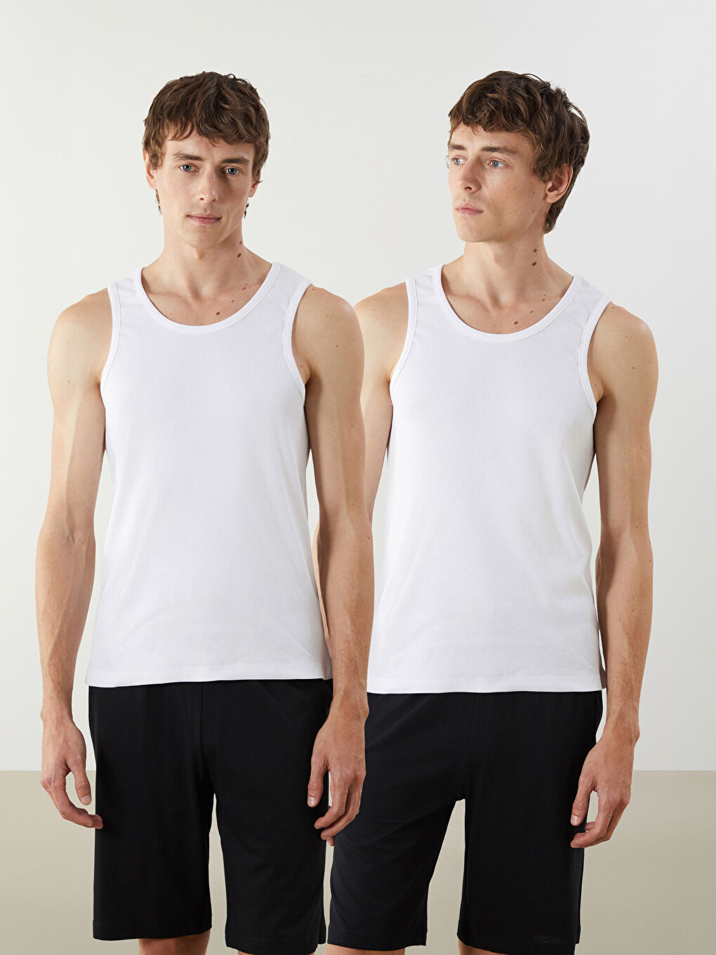 LC WAIKIKI U Neck Men's Ribbed Vest 2 Pack -W5AH59Z8-VC4