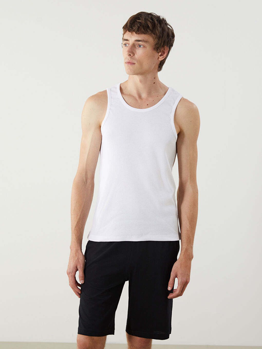 LC WAIKIKI U Neck Men's Ribbed Vest 2 Pack -W5AH59Z8-VC4
