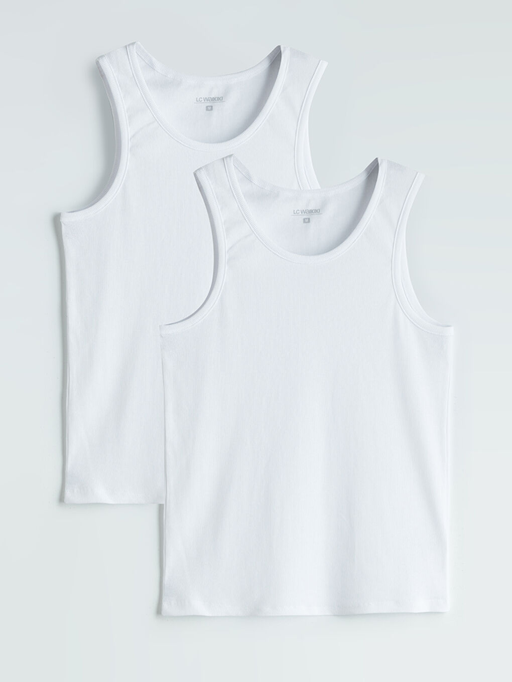 LC WAIKIKI U Neck Men's Ribbed Vest 2 Pack -W5AH59Z8-VC4