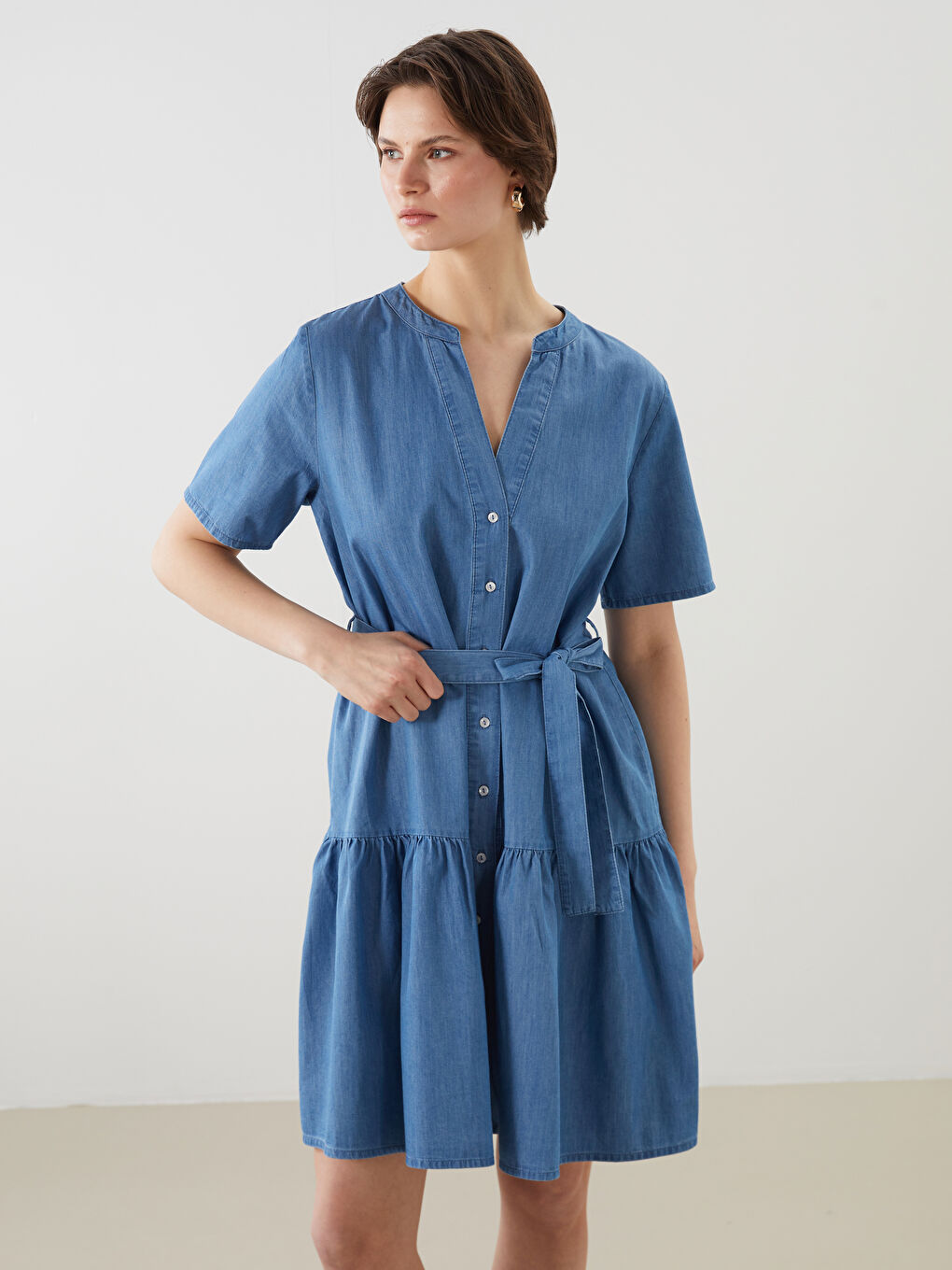 Woman INDIGO Denim Dress -S5LR76Z8-H45