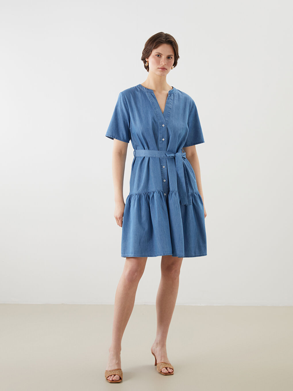 Woman INDIGO Denim Dress -S5LR76Z8-H45