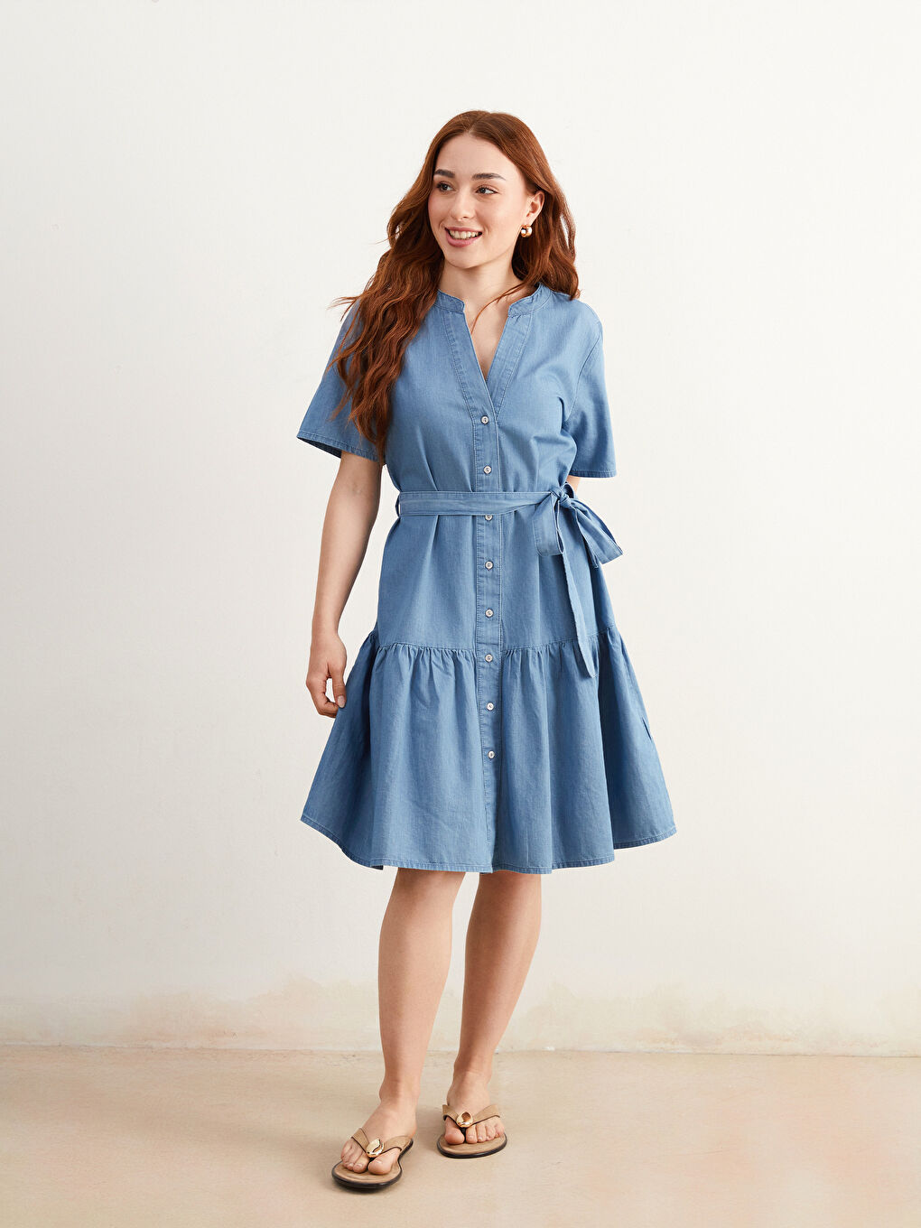 Woman INDIGO Denim Dress -S5LR76Z8-H45