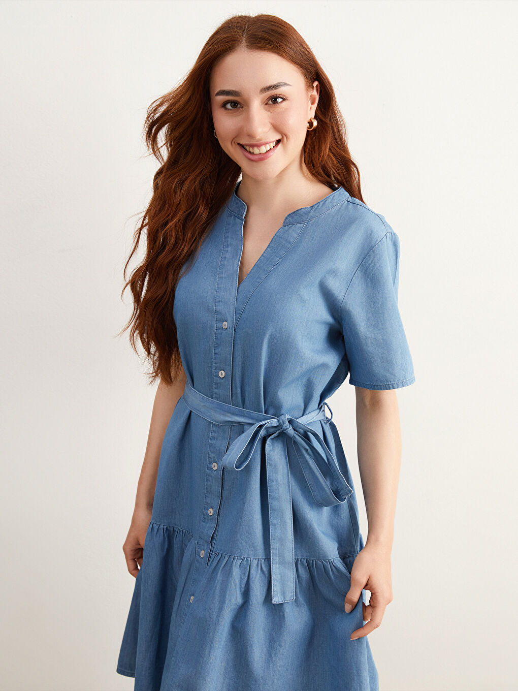 Woman INDIGO Denim Dress -S5LR76Z8-H45