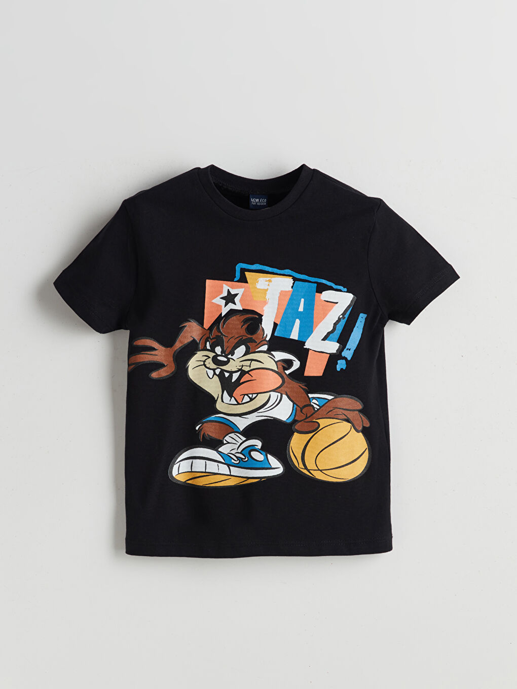 Crew Neck Tasmanian Printed Boys' T-Shirt