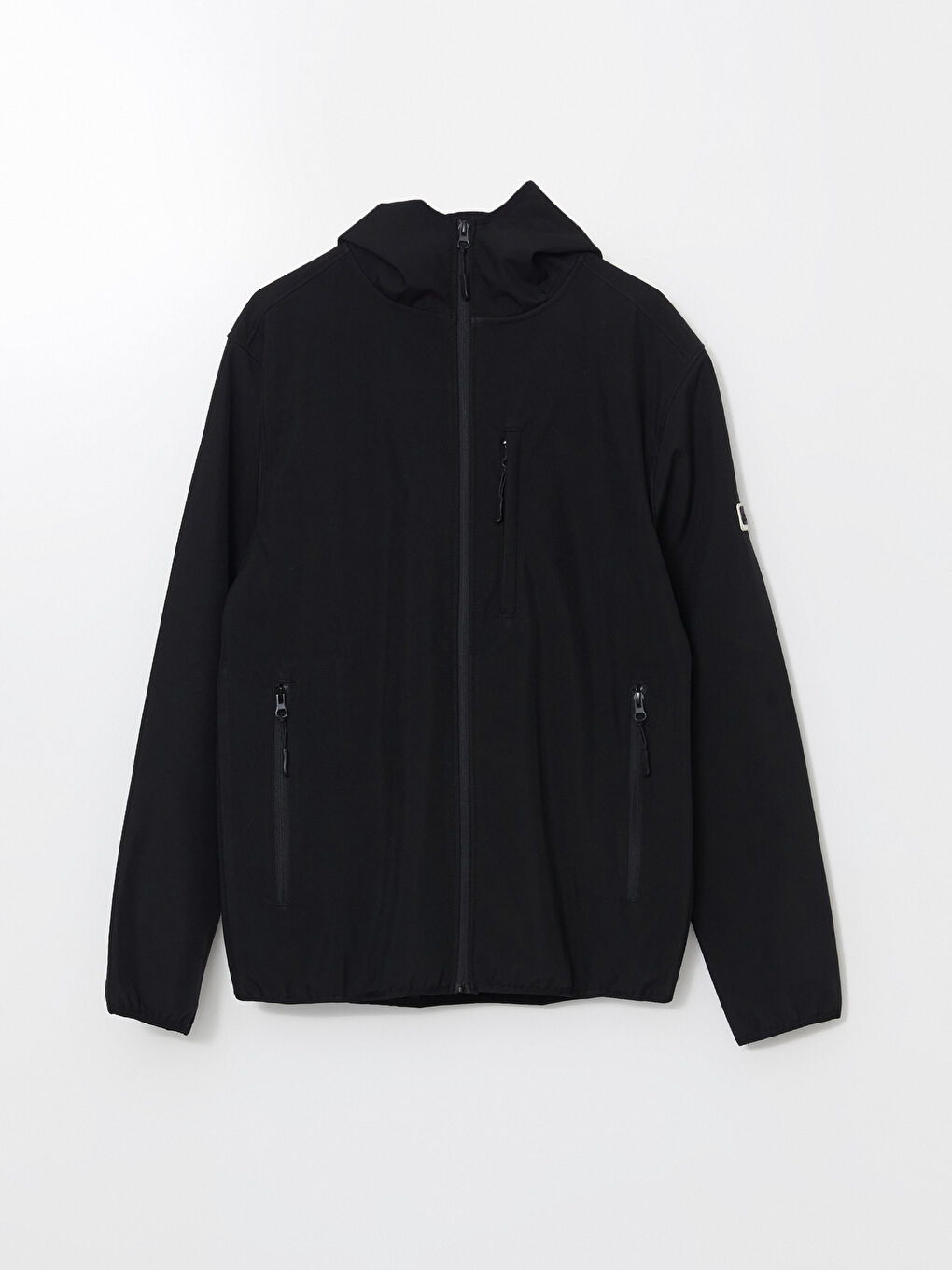 Siyah Standart Kalıp Kapüşonlu Erkek Mont-5