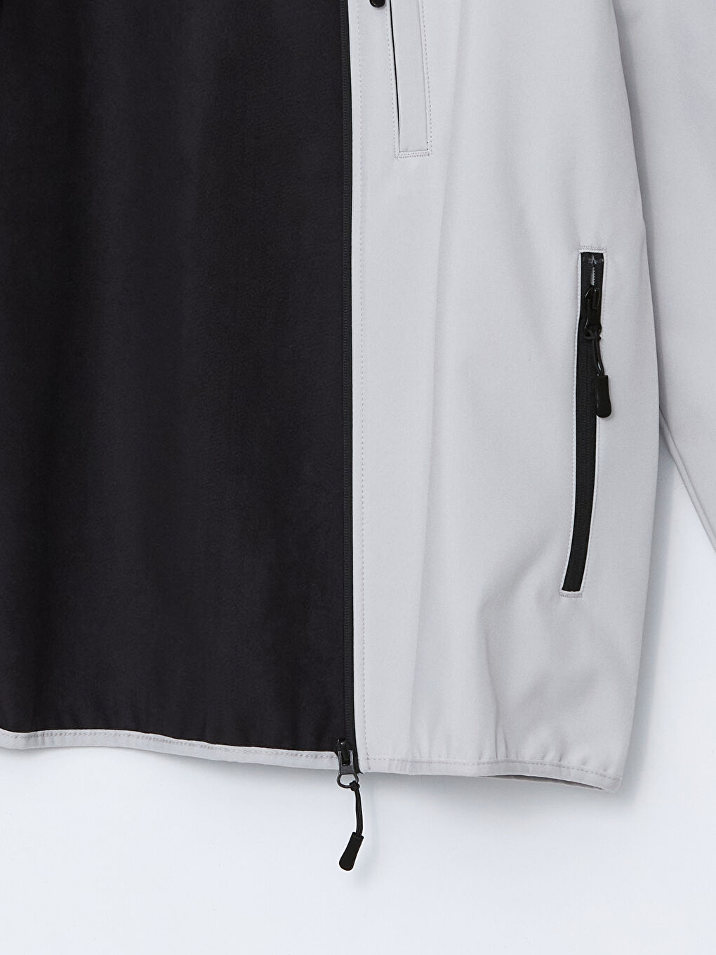 Gri Standart Kalıp Kapüşonlu Erkek Mont-6