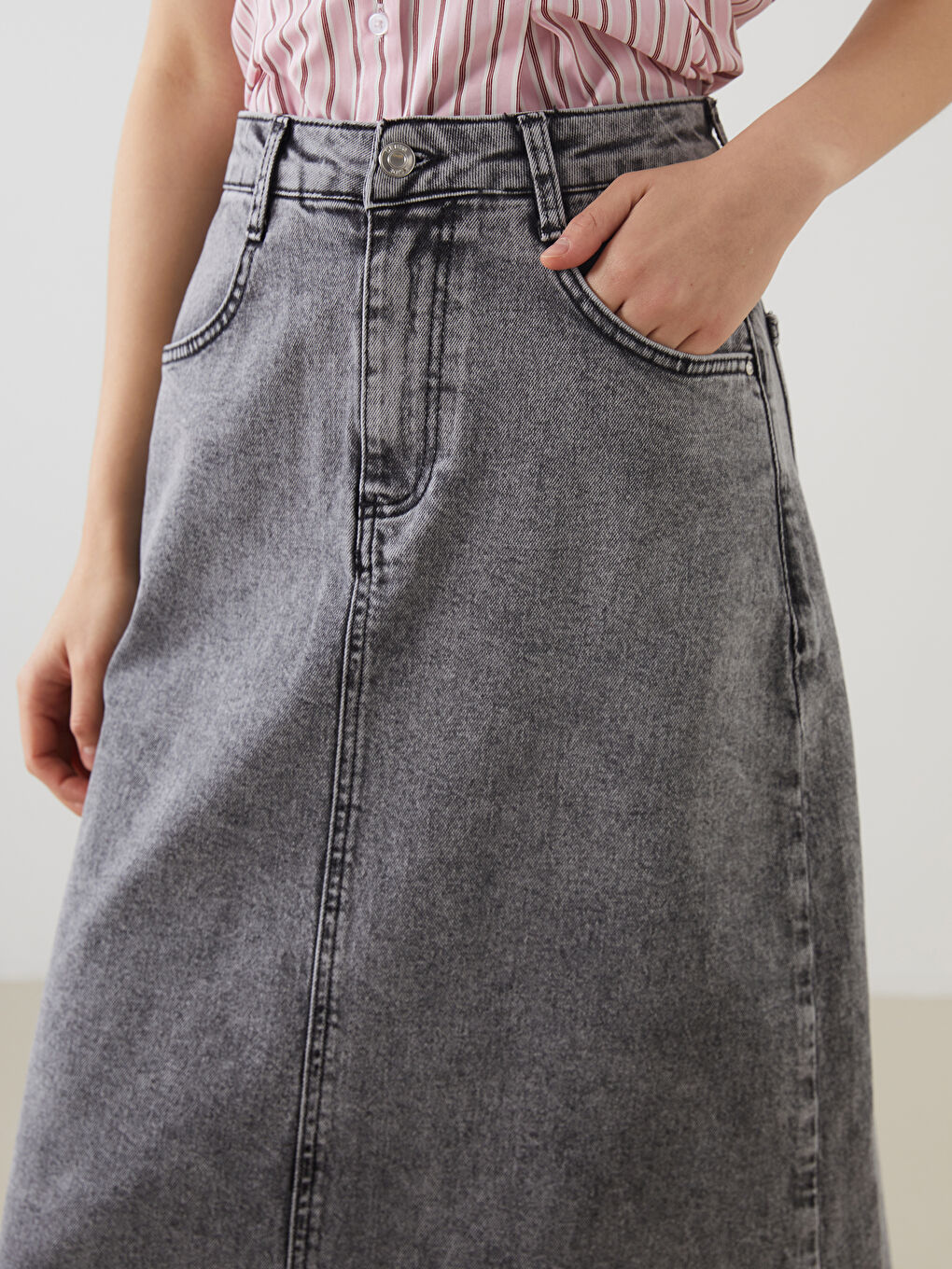 Regular Fit Denim Skirt -S5LS25Z8-CWF