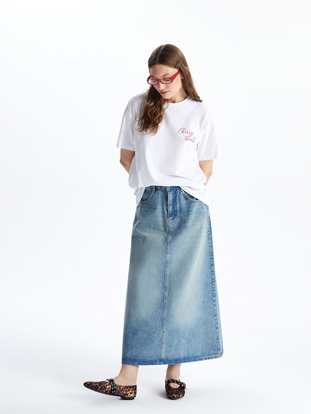 Woman BLUE Denim Skirt -S5LS25Z8-J0N