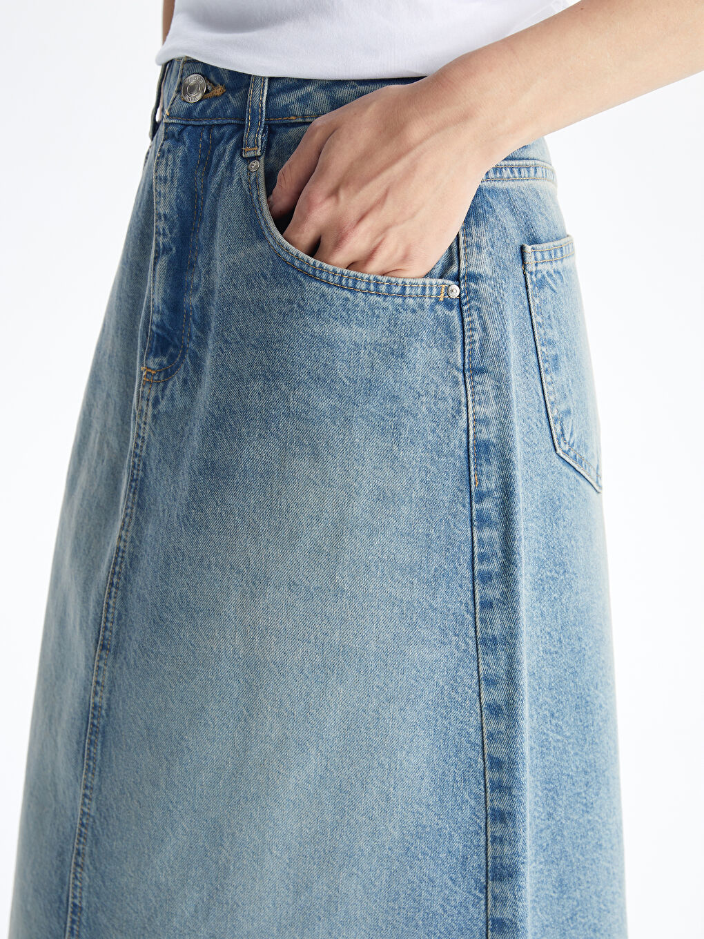 Woman BLUE Denim Skirt -S5LS25Z8-J0N