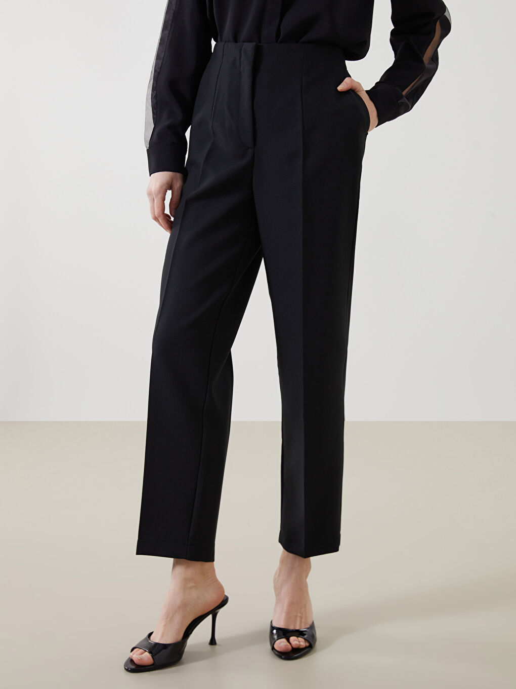 Elasticated Waist Women's Trousers -S5LS47Z8-CVL