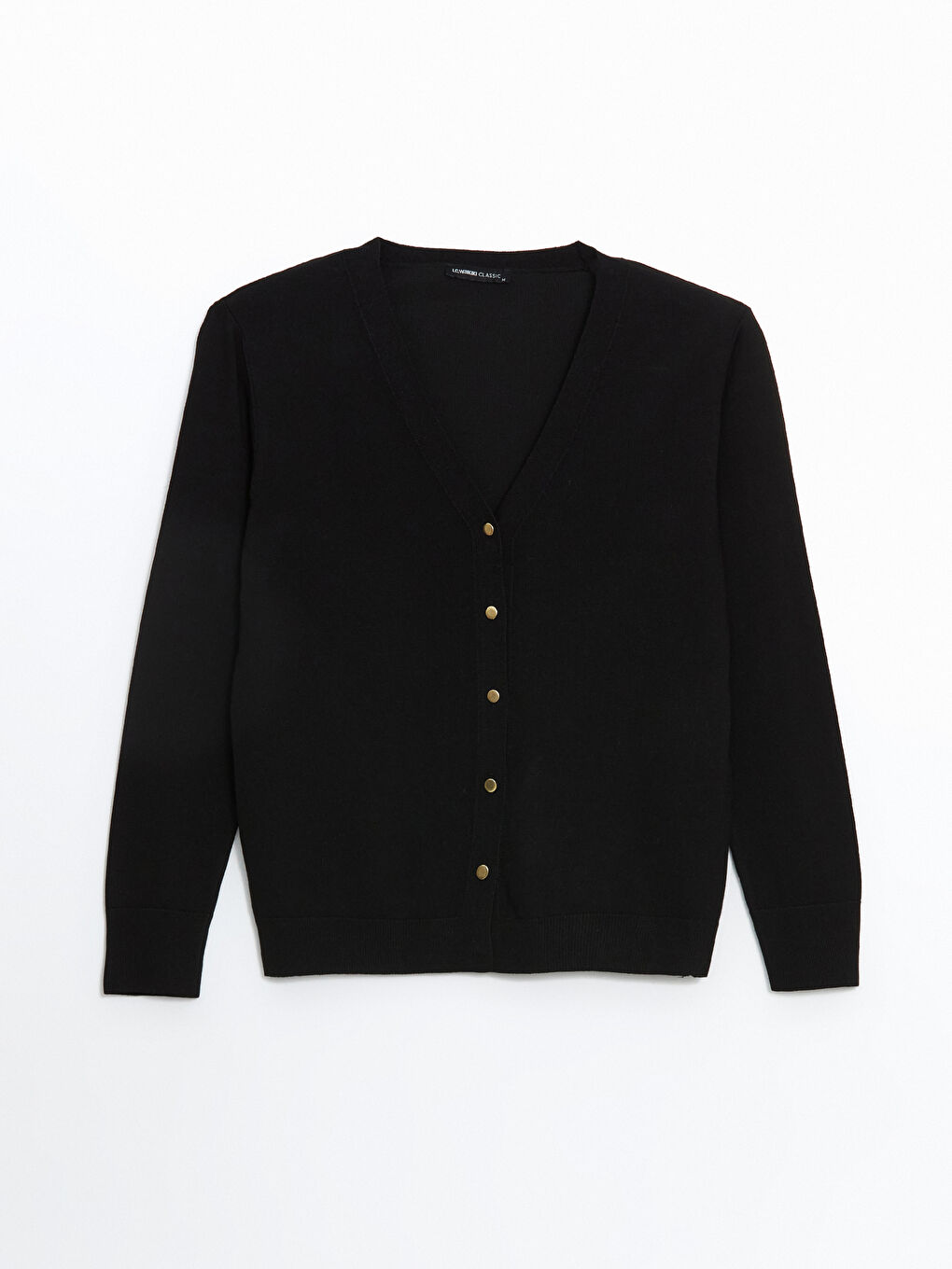 Siyah V Yaka Kadın Triko Hırka-4