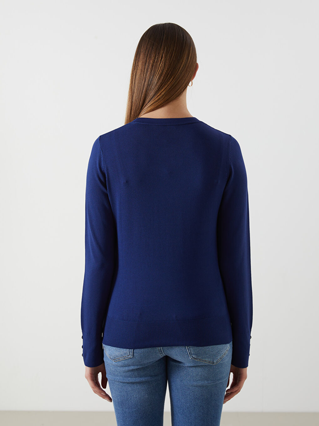 Crew Neck Women's Knitwear Sweater -S5LS53Z8-YFM