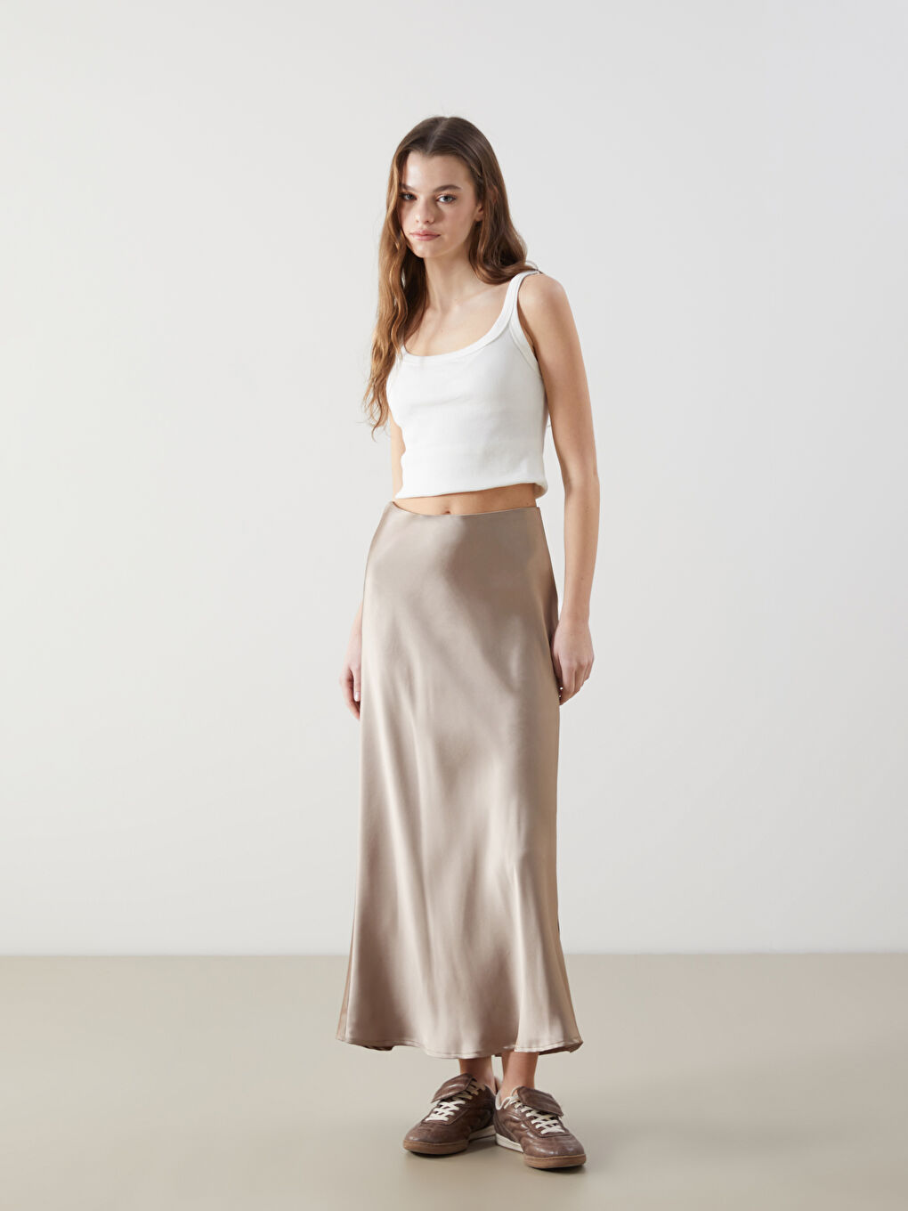 Woman BROWN Skirt -S5LS85Z8-Z8K