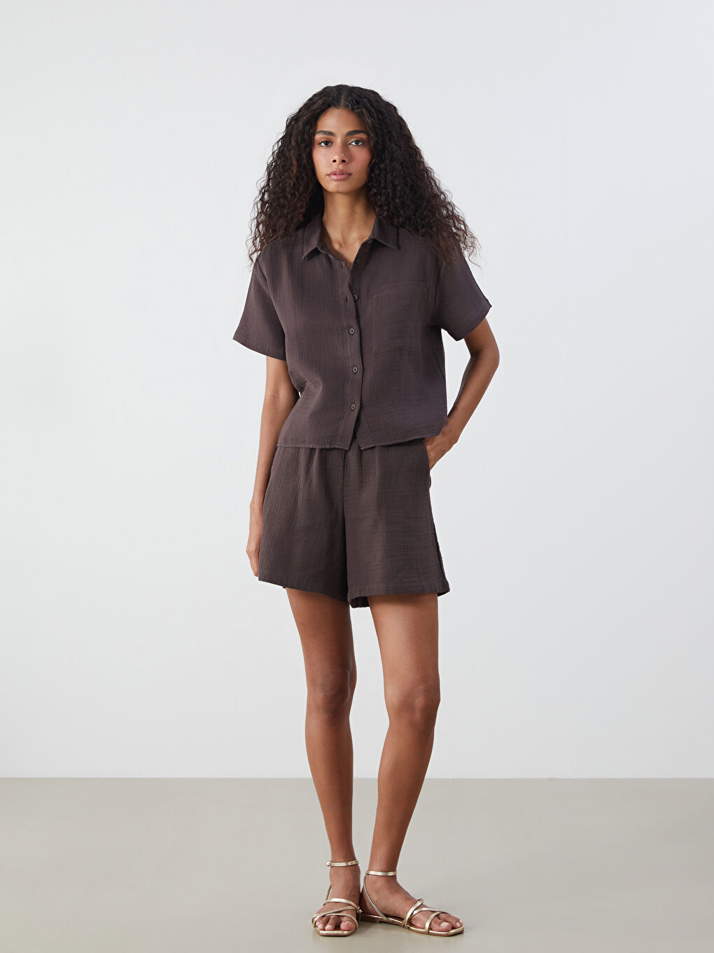 XSIDE Regular Fit Muslin Women's Shirt -S5LS95Z8-D2N