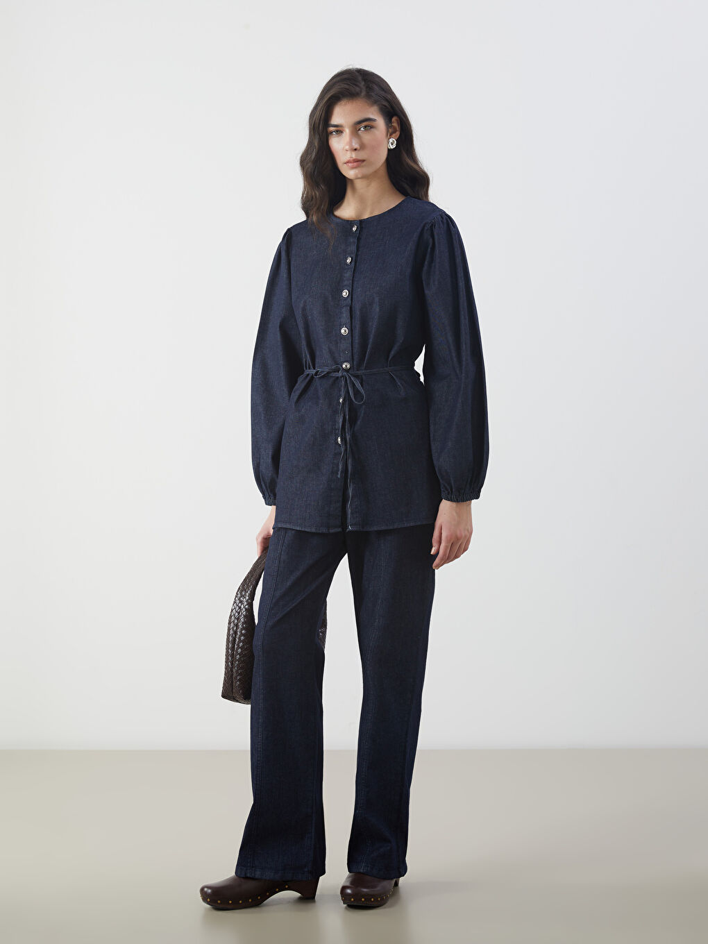 LCW Modest Indigo Wideleg Kadın Jean Pantolon
