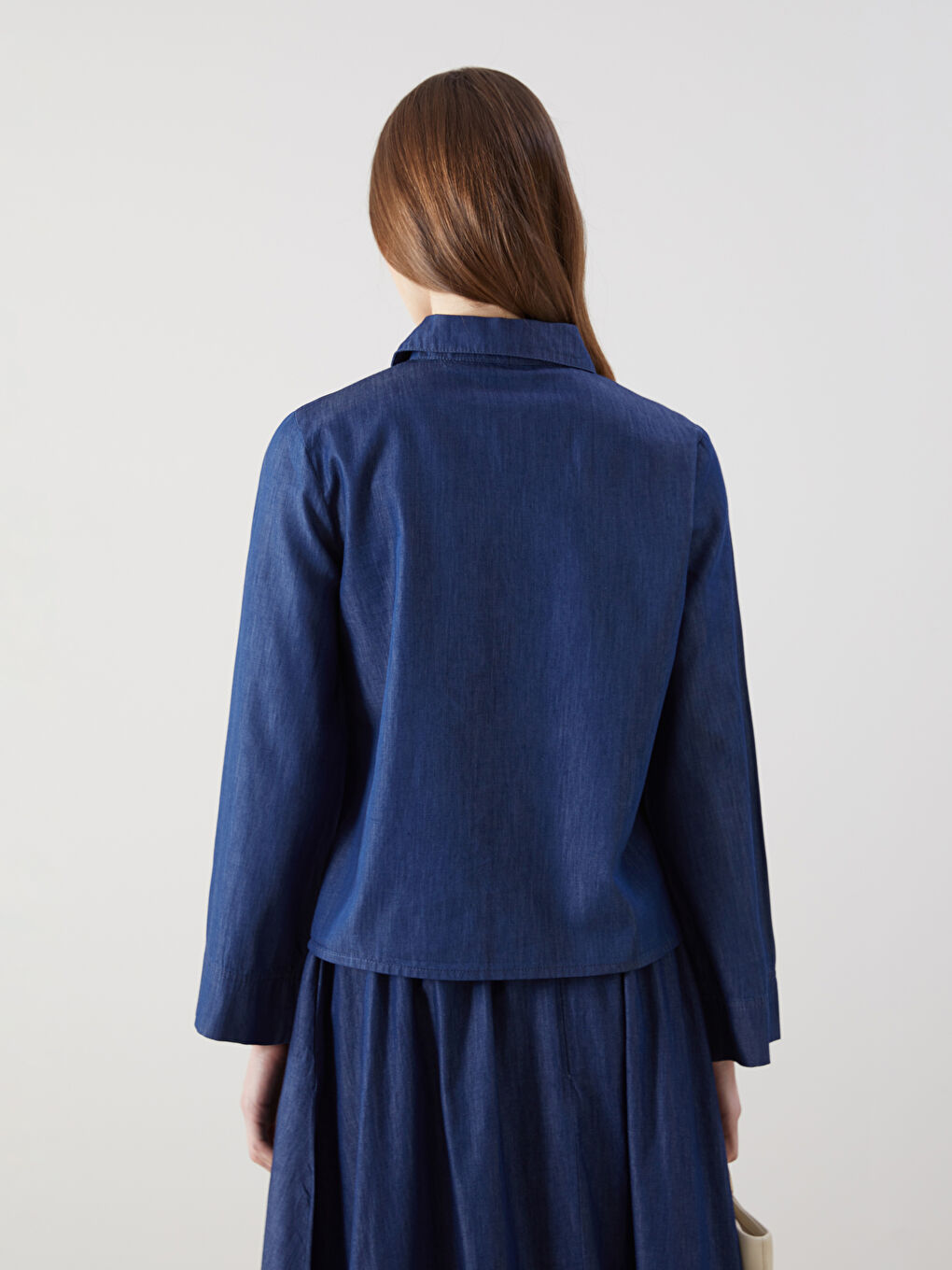 LCW Modest Collared Neck Women's Denim Tunic -S5LT17Z8-309