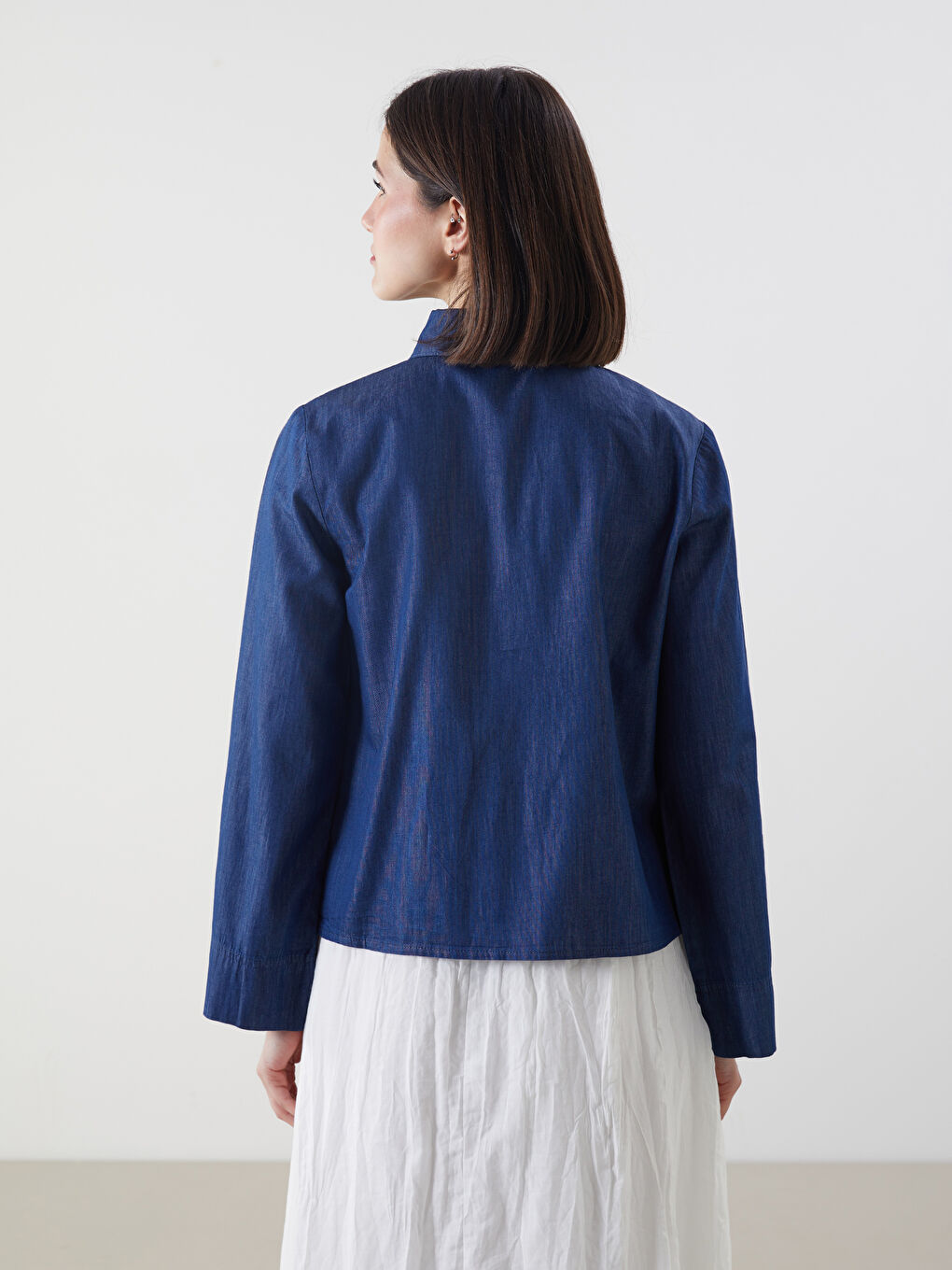 LCW Modest Collared Neck Women's Denim Tunic -S5LT17Z8-309