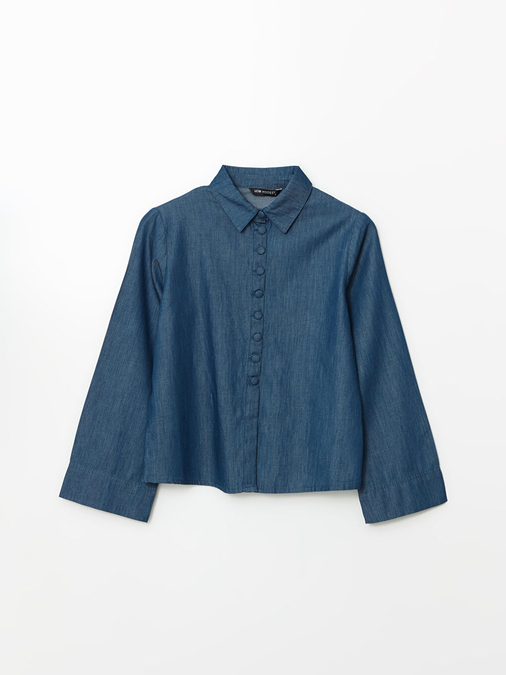 LCW Modest Collared Neck Women's Denim Tunic -S5LT17Z8-309