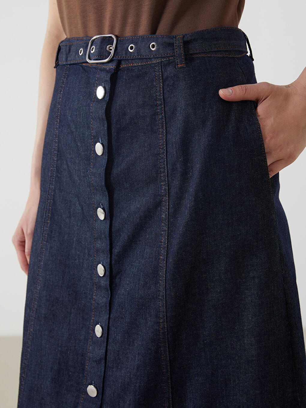 Woman INDIGO Denim Skirt -S5LT20Z8-309
