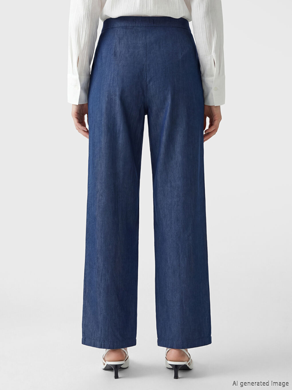 İndigo Wideleg Kadın Jean Pantolon-3