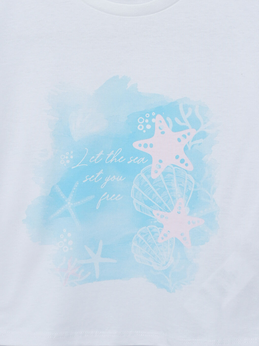 Crew Neck Printed Women's Crop Top -S5LT61Z8-Q6K