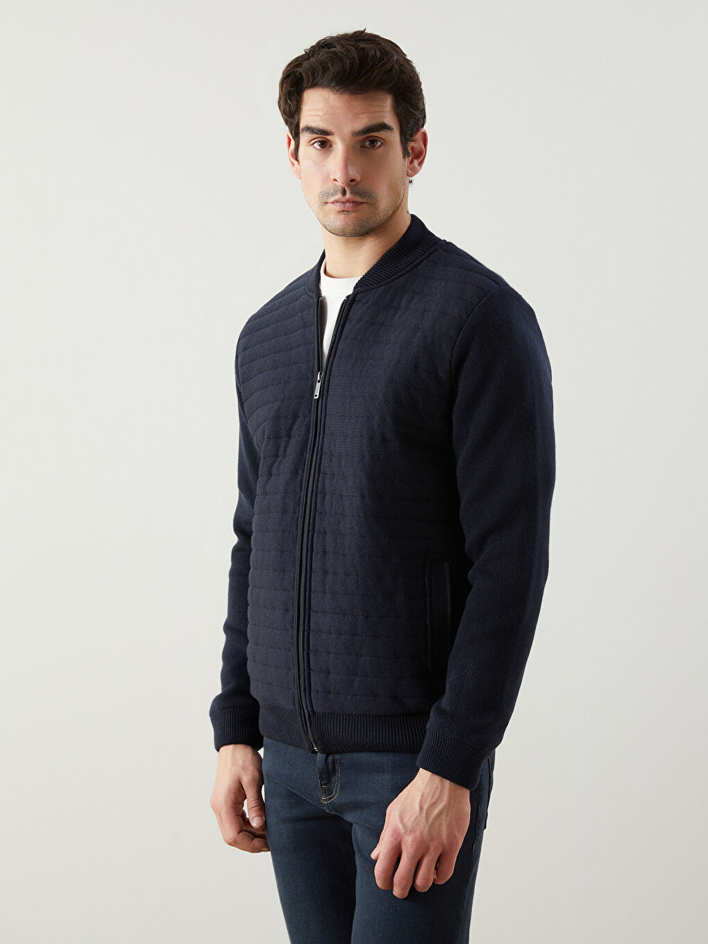 LCWAIKIKI Classic Standard Fit College Collar Men's Knitwear Cardigan -S5LT83Z8-RFH