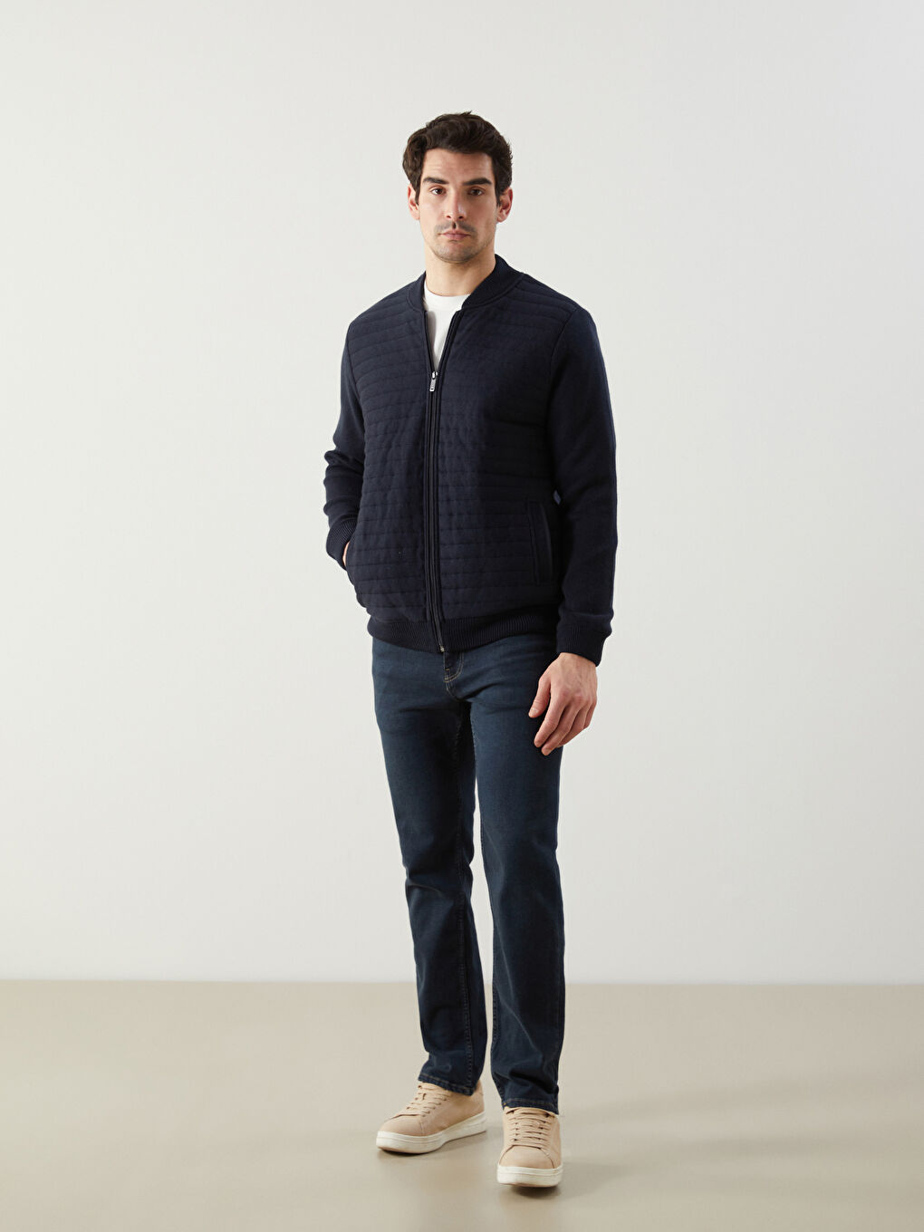 LCWAIKIKI Classic Standard Fit College Collar Men's Knitwear Cardigan -S5LT83Z8-RFH