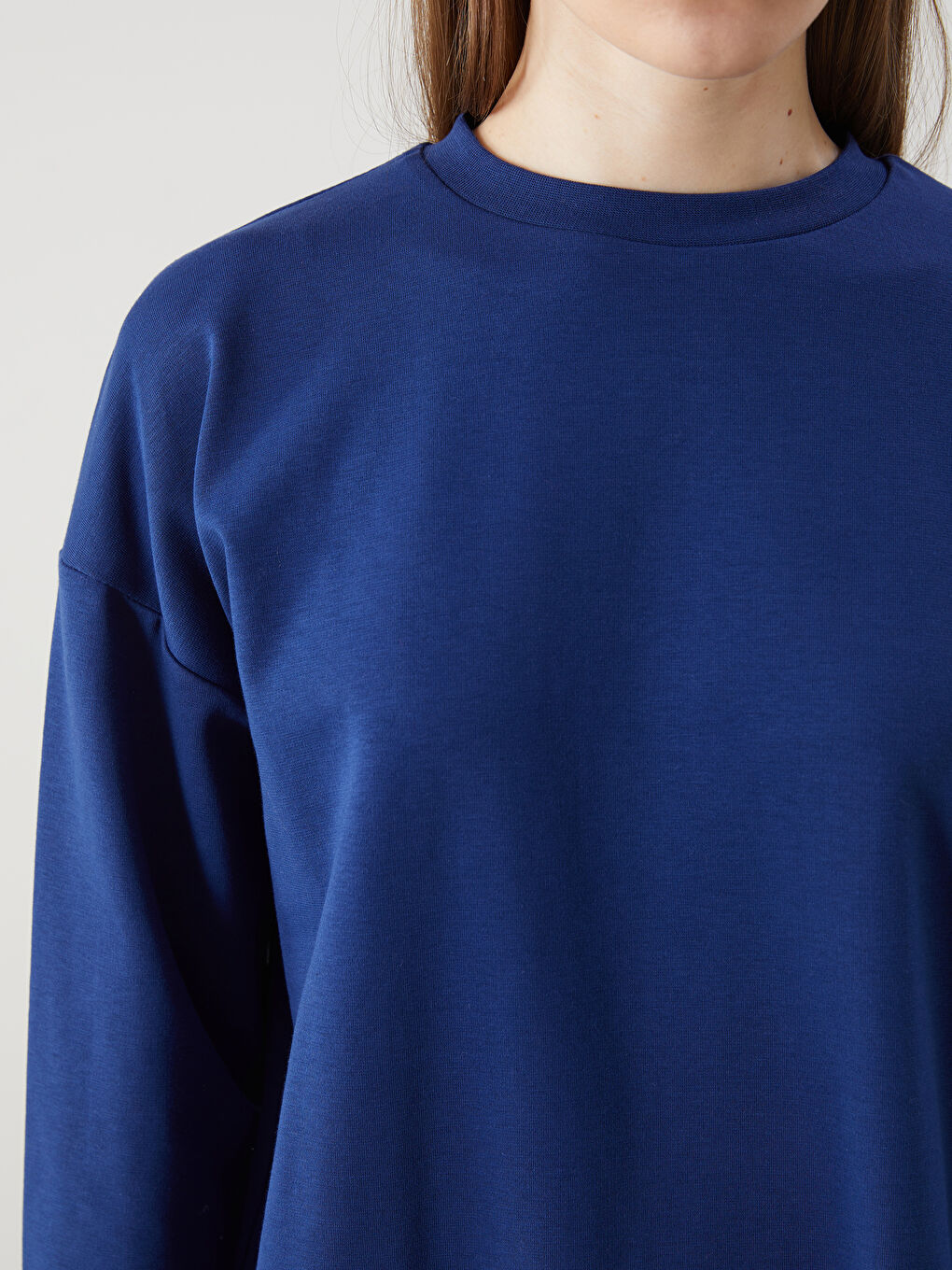 LCW Modest Lacivert Bisiklet Yaka Oversize Kadın Tunik - 2