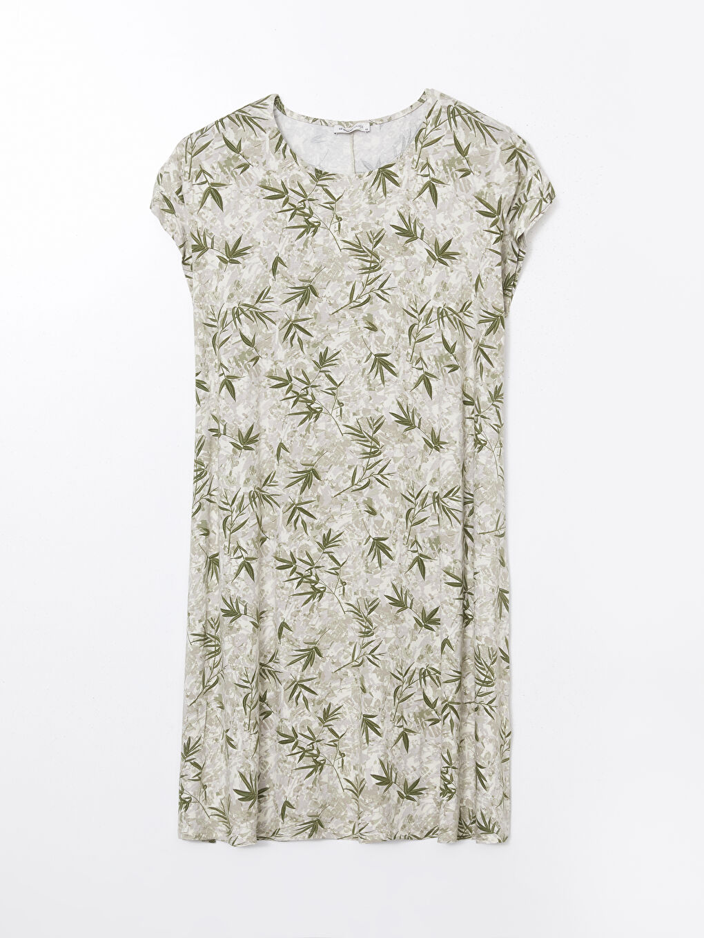 Yeşil Büyük Beden Bisiklet Yaka Çiçekli Elbise-4