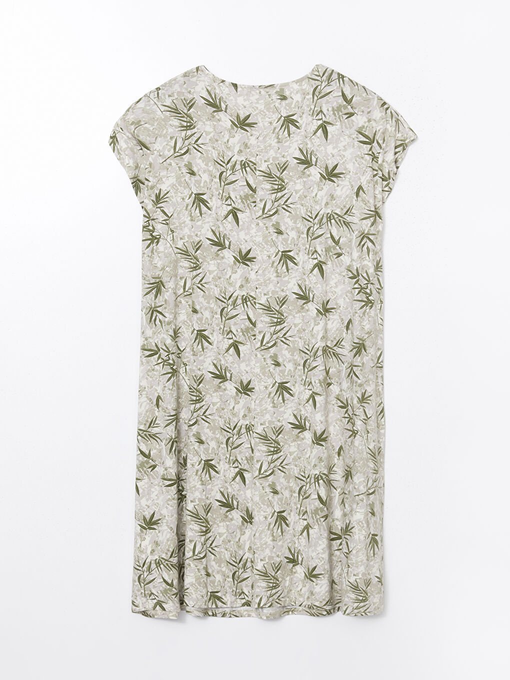 Yeşil Büyük Beden Bisiklet Yaka Çiçekli Elbise-5