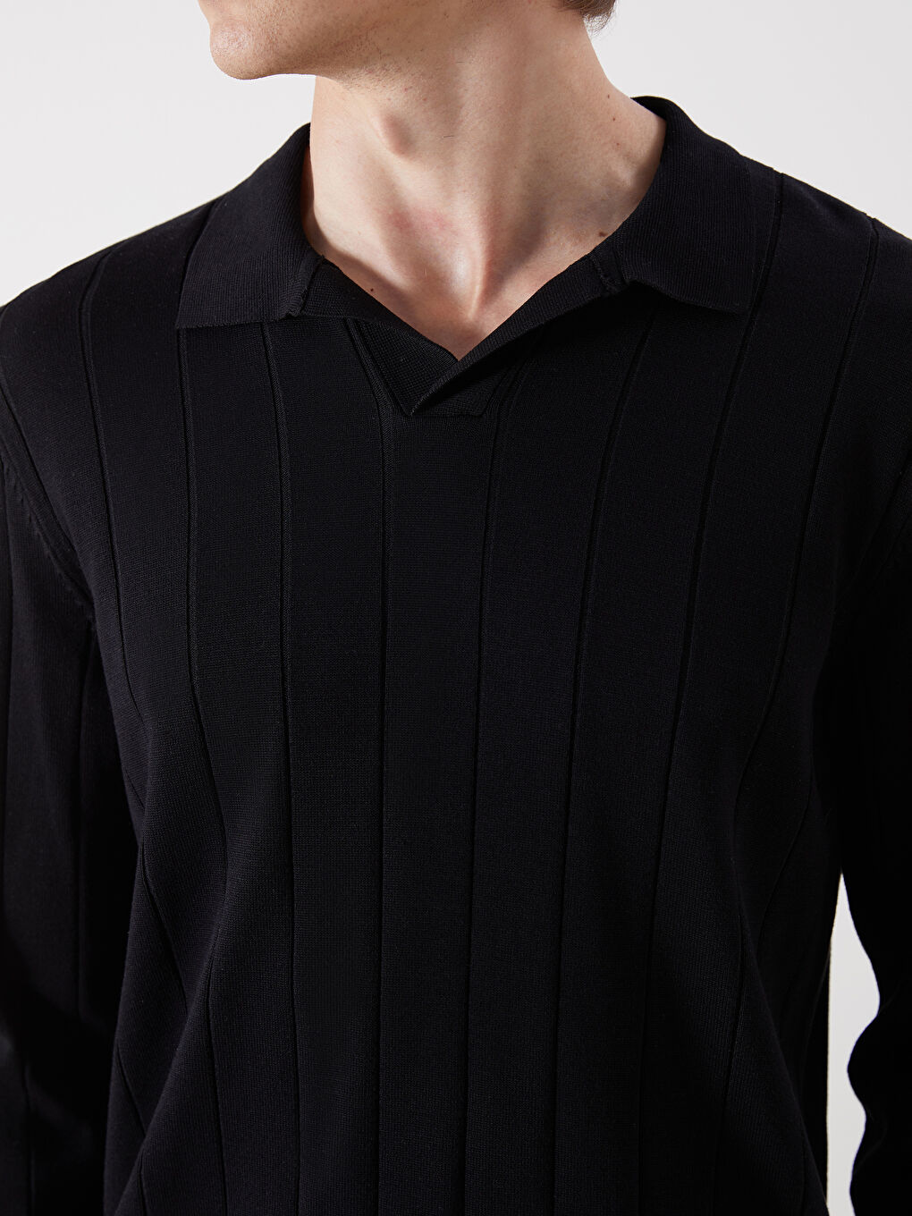 Polo Neck Men's Knitwear Sweater -S5LT97Z8-CVL