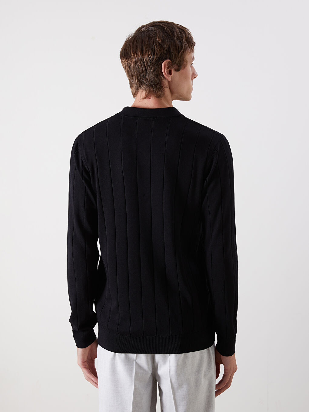 Polo Neck Men's Knitwear Sweater -S5LT97Z8-CVL