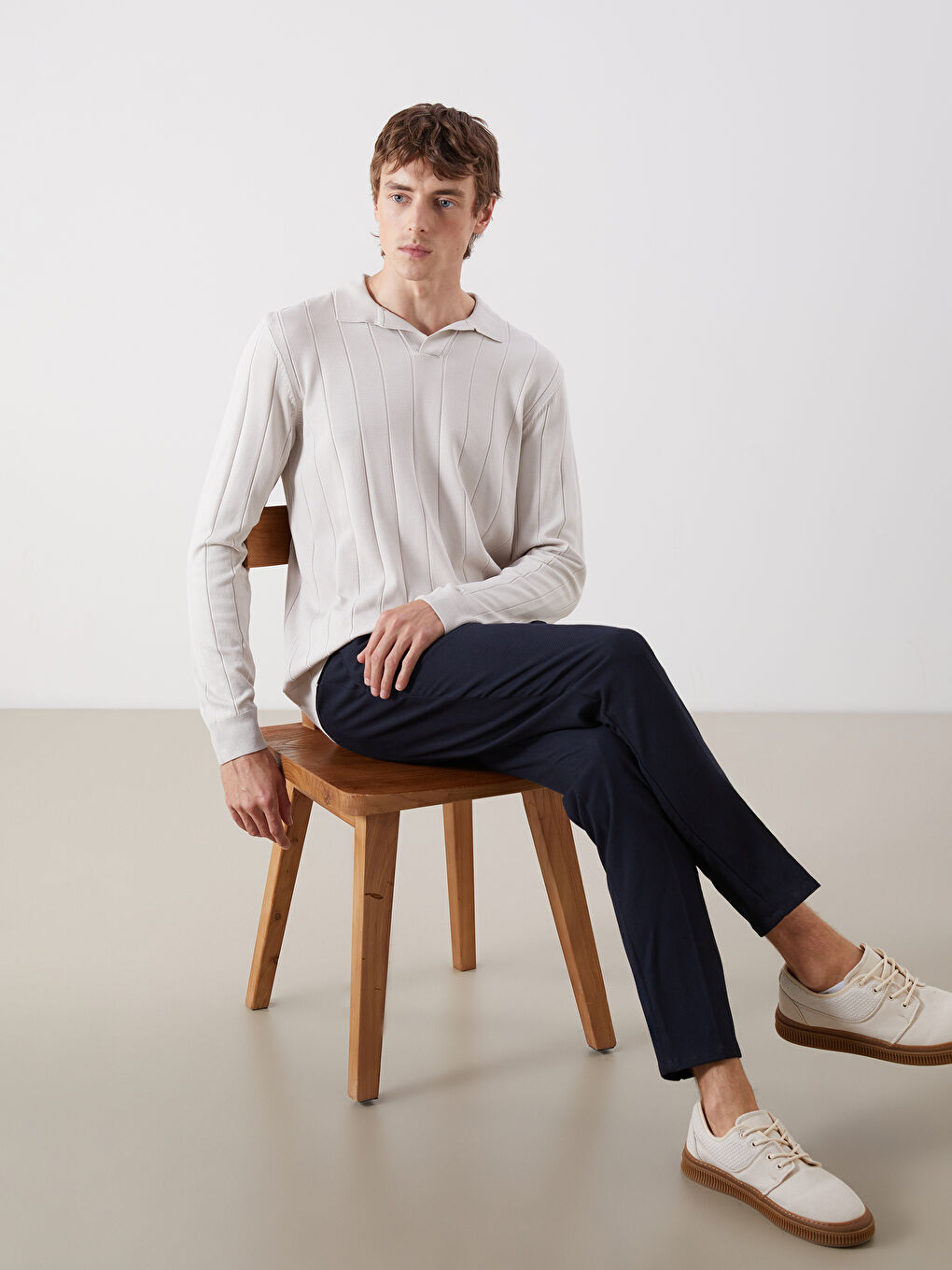Polo Neck Men's Knitwear Sweater -S5LT97Z8-YVP