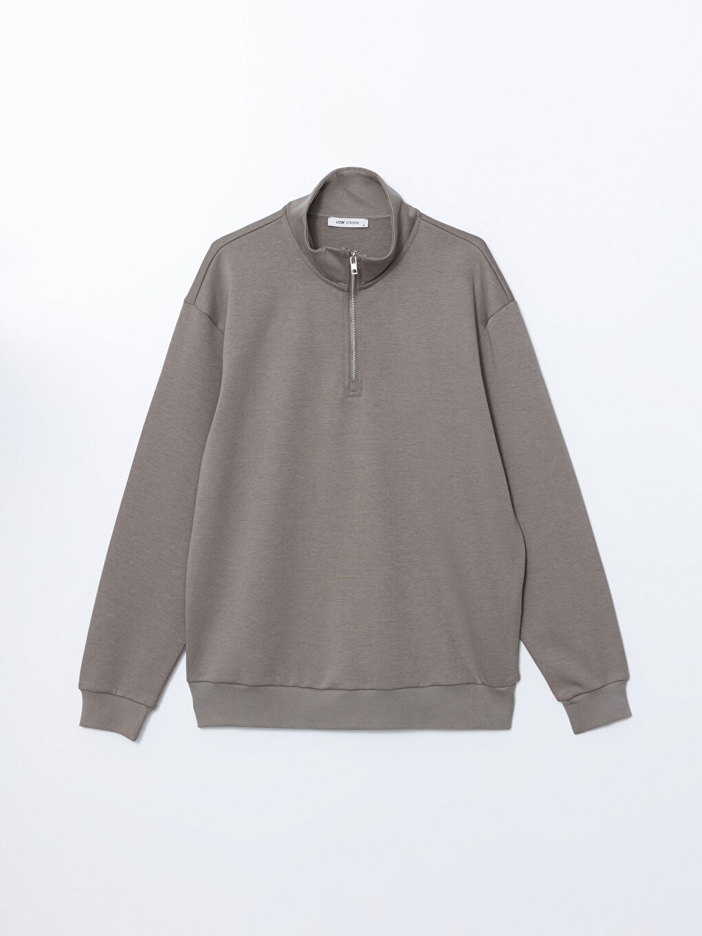 Yeşil Dik Yaka Erkek Sweatshirt-5