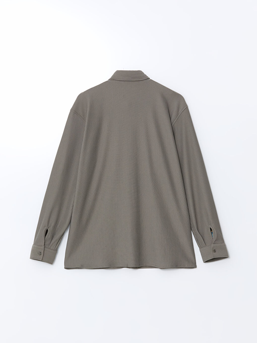 Yeşil Rahat Kalıp Uzun Kollu Erkek Gömlek-5