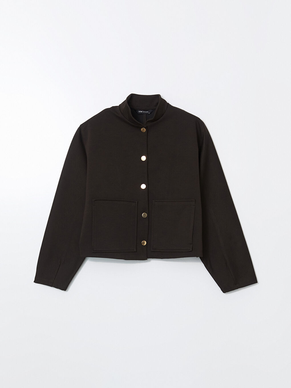 Kahverengi Dik Yaka Kadın Ceket-4