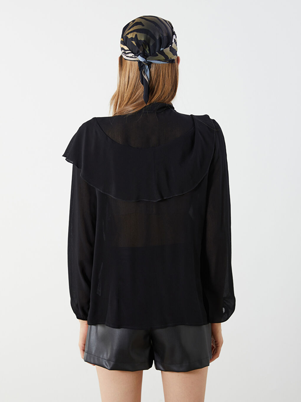 Tie Neck Women's Blouse -S5LU50Z8-CVL
