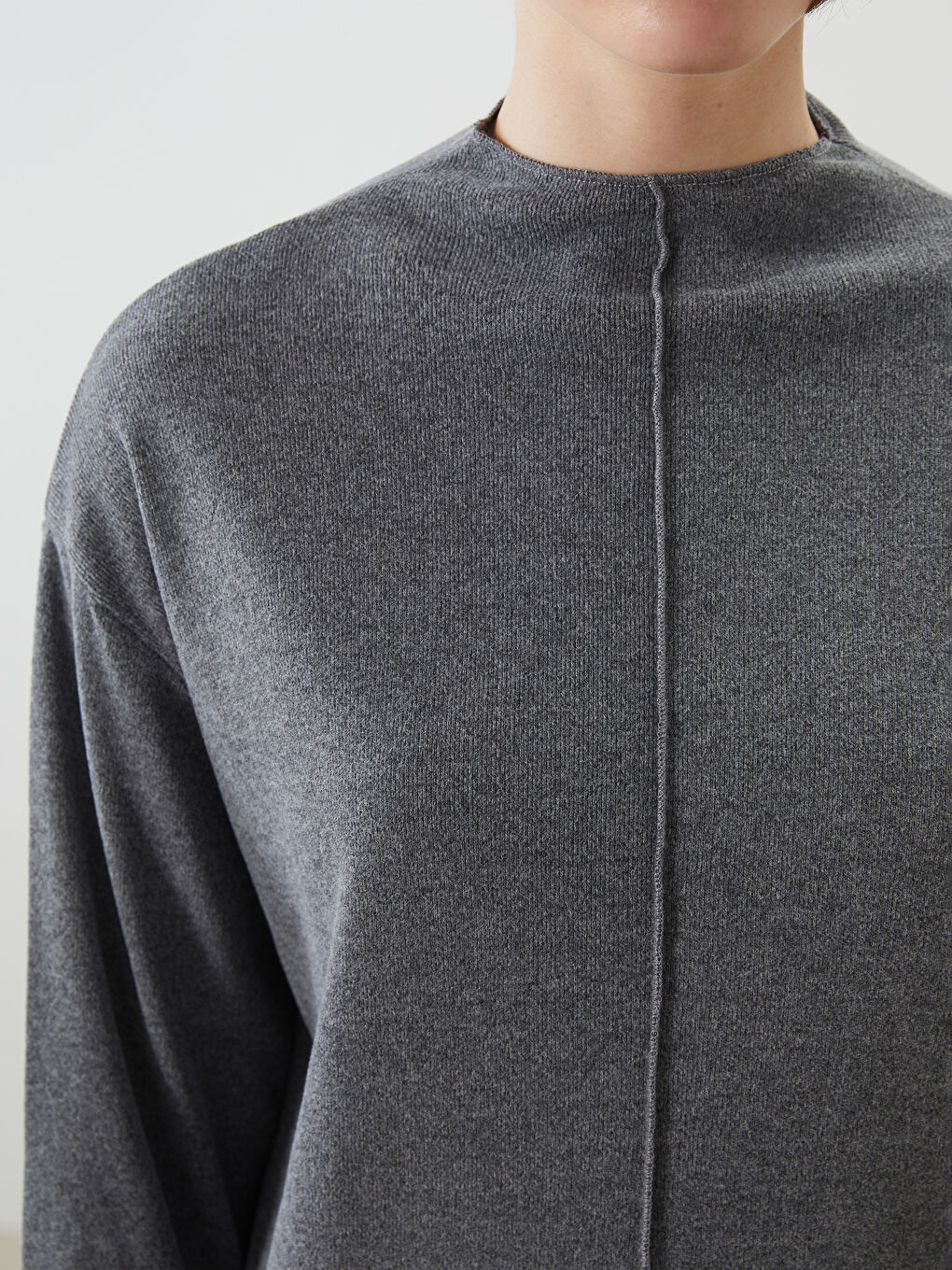 Antrasit Dik Yaka Kadın Tunik-2