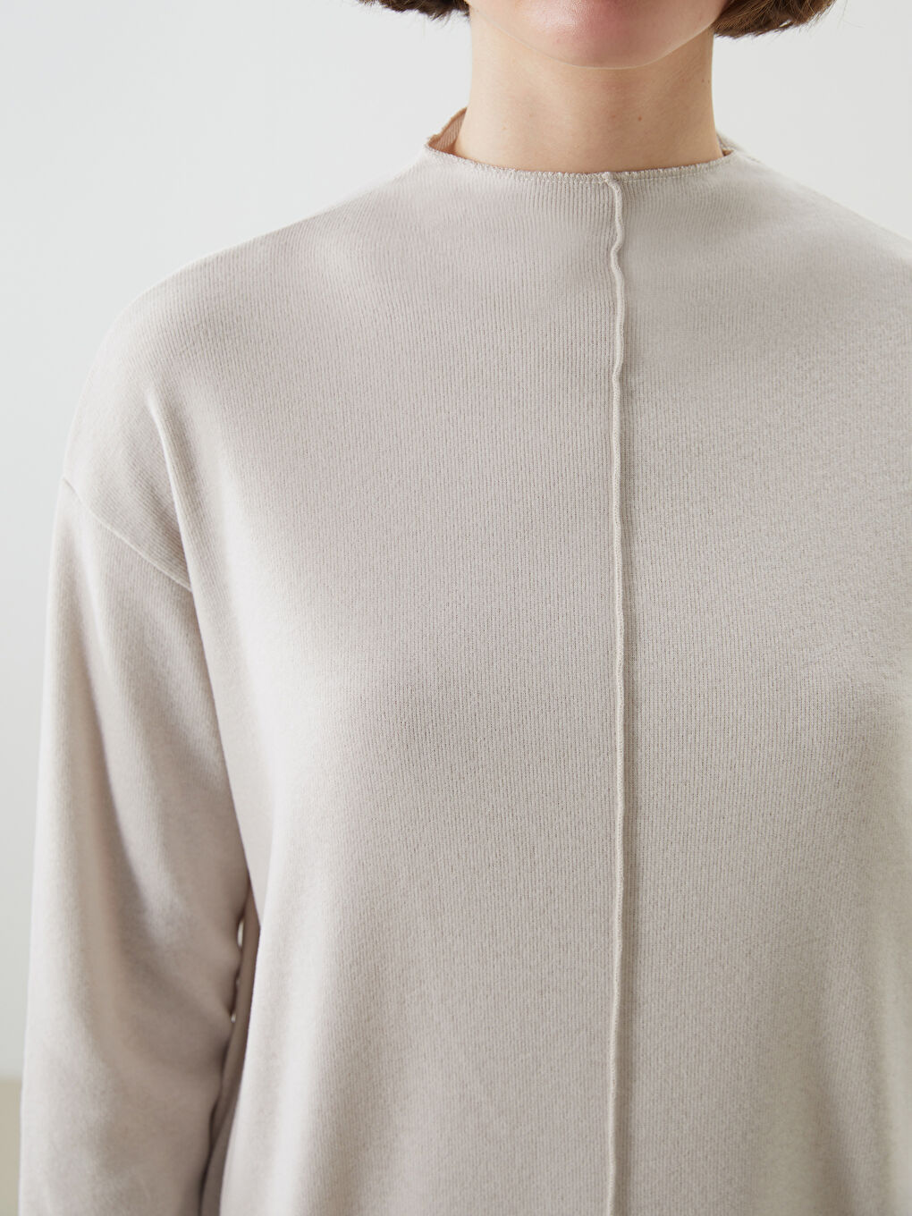 Kahverengi Dik Yaka Kadın Tunik-2