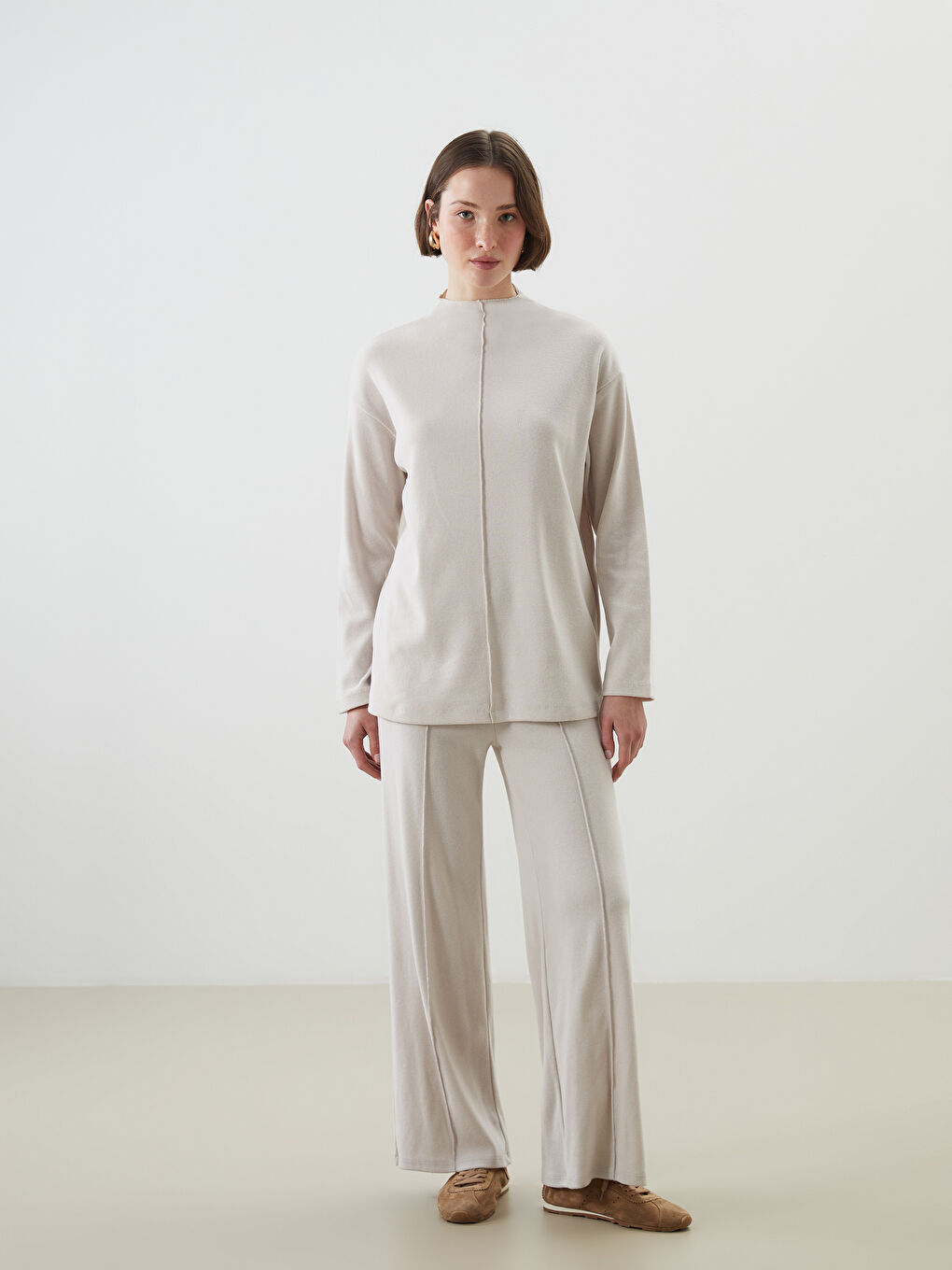Women's Wide Leg Elastic Waist Tracksuit Bottom -S5LU56Z8-DDA