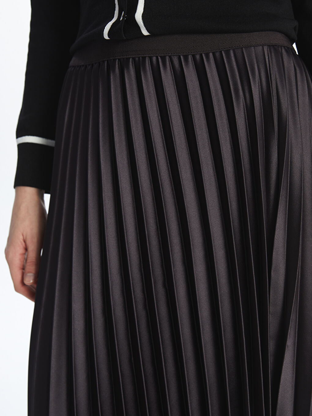 Elastic Waist Satin Women's Pleated Skirt -S5LU60Z8-HCJ