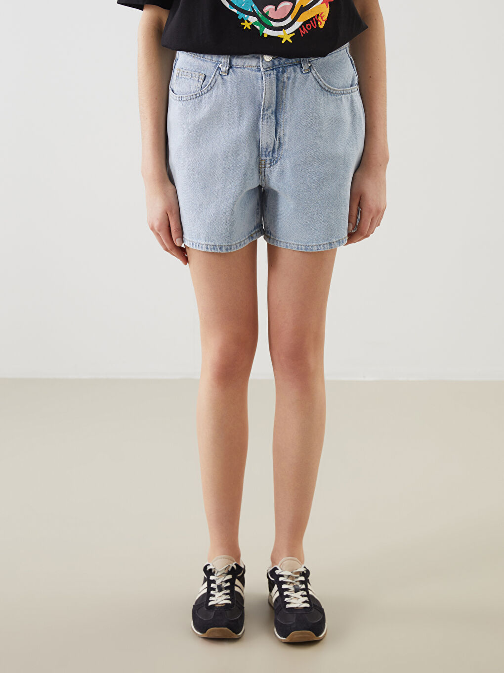 High Waisted Mom Fit Women's Denim Shorts -S5LU76Z8-VYD