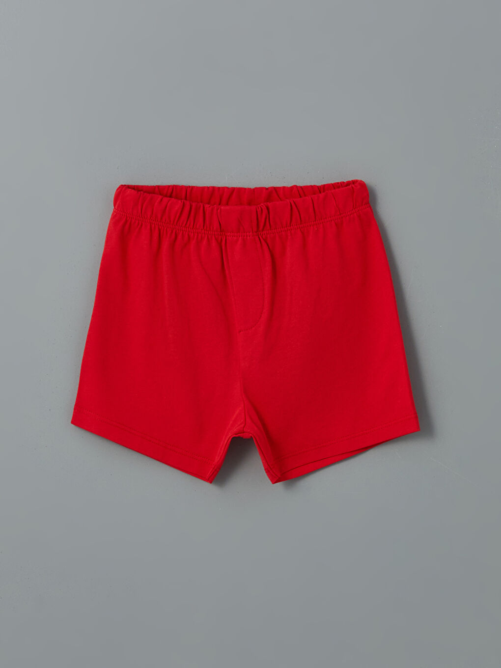 Kırmızı Erkek Bebek Beli Lastikli Şort