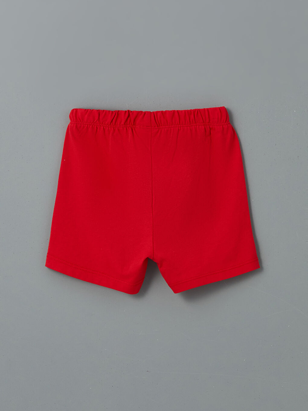 Kırmızı Erkek Bebek Beli Lastikli Şort-1